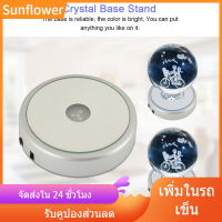 Sunflower ดอกทานตะวันที่มีสีสันไฟ LED คริสตัลชั้นวางฐาน