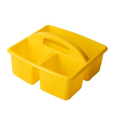Portable Storage Caddies Box Plastic Divided Basket Bin with 3 Compartments Office Desk Organizer for Art Paint Brushes