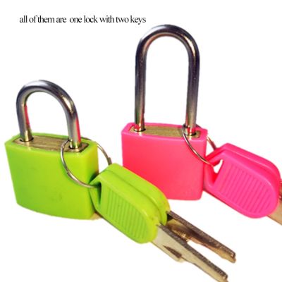 【YF】 Brand New Mini Small Strong Steel Candy Color Convenient Children dormitory Padlock Travel Tiny Suitcase Lock With 2 Keys