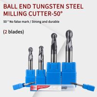 HRC50 2 ขลุ่ยลูกจมูก End Mill ทังสเตนคาร์ไบด์ตัด CNC Router Bit Milling เครื่องมือตัด R0.5 / 0.75 / 1.25 / 2/4/5/6/10mm