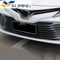 Xuming สำหรับ Toyota Camry 2018 2019 8th ด้านหน้าตาข่าย Grille สแตนเลสแถบตัดสติกเกอร์ด้านหน้า Grille Molding Auto Part