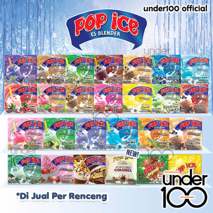 Under100 POP ICE Aneka Rasa Renceng | Isi 10 Sachet | Minuman Bubuk