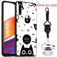 มาใหม่ล่าสุดสำหรับ OPPO A31 2020เคสโทรศัพท์สำหรับ OPPO ซิลิคอนนุ่มกรณีที่มีรูปแบบเดียวกันขาตั้งโทรศัพท์และเชือก