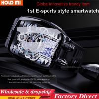 ZZOOI Original LA88 E-sports Smart Watch Bluetooth Call 3ATM Waterproof Heart Rate Monitor Blood Oxygen Weather Music Smartwatch Men