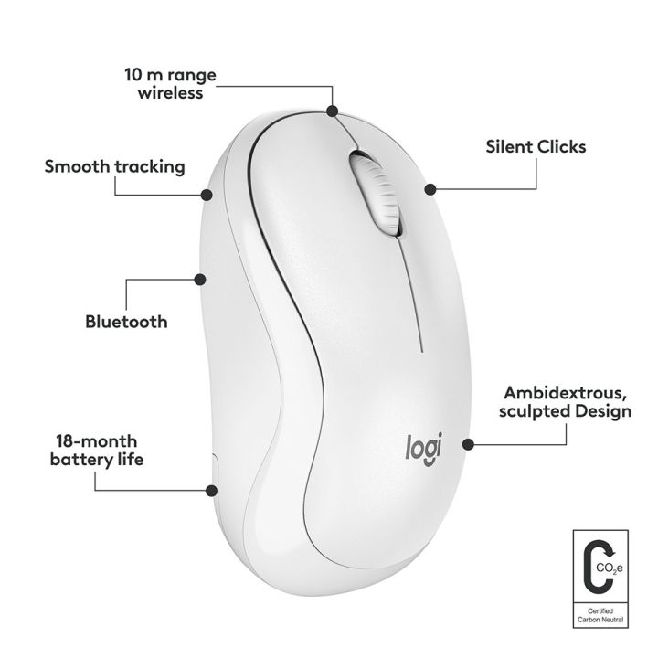 logitech-m240-silent-bluetooth-mouse-เม้าส์ไร้สายที่วางใจได้พร้อมรูปทรงจับสบายและการคลิกเงียบ-เชื่อมต่อผ่าน-bluetooth-ไม่มีแถม-usb-receiver