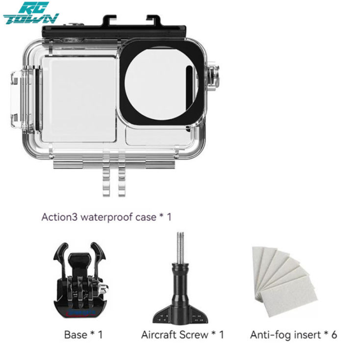 rctown-100-ของแท้เคสดำน้ำลึกใต้น้ำลึก40ม-เคสกันน้ำเคสกันน้ำป้องกันกล้องใช้ได้กับ-dji-action-3-osmo-อุปกรณ์เสริมกล้อง