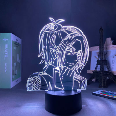 Led Panel Lights Anime Figure Attack on Titan Hange Zoe Gift To Girlfriend Lamp Be Night Dorm Room Lightings