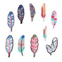 Bird Embroidered Patches on Heat Transfer Appliques Patch Clothes DIY Feather Badges Stickers for Backpack Printed Stripe Decal Haberdashery