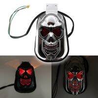 Motorcycle Taillights Rear Brake Lamp Tail Light Skull For Harley Honda Yamaha Suzuki Universal Black Chrome Motor Parts