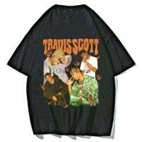 TRAVIS SCOTRAP TEE VINTAGE MUSIK BAHAN ผ้าฝ้าย COMBED 24SS-5XL