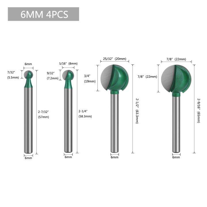 ดอกสว่านแกะสลักทรงกลมก้านจมูกก้าน3มม-หรือ6มม-สำหรับแกะสลักไม้แกนเครื่องตัดมิลลิ่งทังสเตนคาร์ไบด์