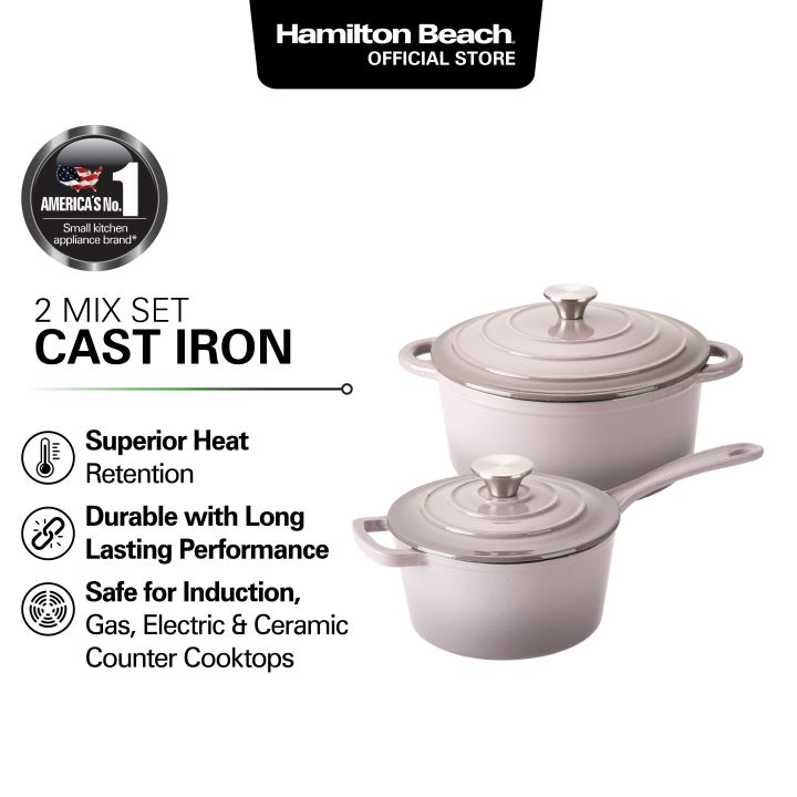 Hamilton Beach Cast Iron Dutch Oven Pot, Frying Pans, Sauce Pan