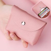 HOT14★2023 New Genuine Leather Women Coins Purse Mini Cards Bag Cowhide Lady Card Holders Driver License Money Bag Female Card Wallets