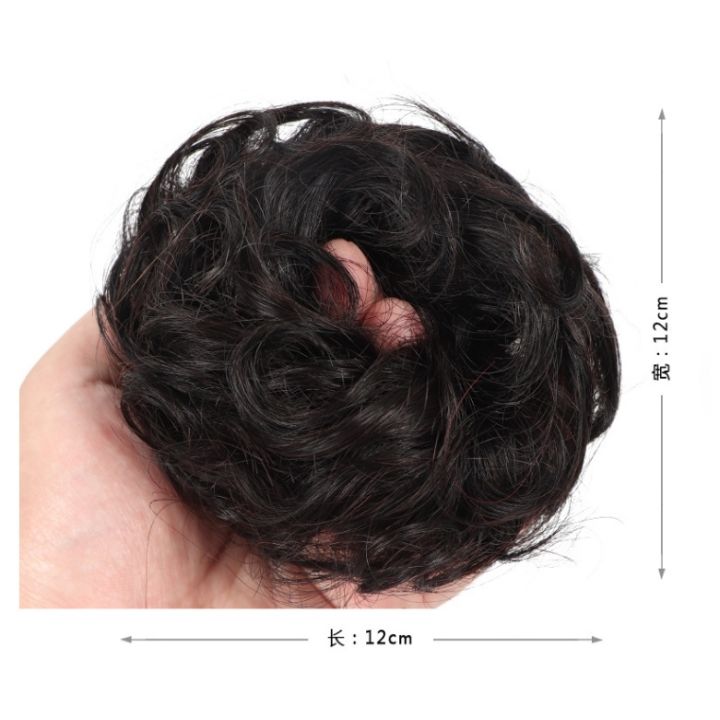 mens-bun-chignon-costume-short-hair-accessories-fluffy-mini-real-hair-half-hair-updo-bun-hairband-hair-band