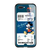 UCUC เคสโทรศัพท์เคสสำหรับ OPPO A3S Realmi Realme C1 A12E ปลอก Creative การ์ตูนเที่ยวบินตั๋ว Minnie Mouse โดนัลด์เดซี่เป็ด Glossy กระจกเทมเปอร์ฝาหลังปลอก