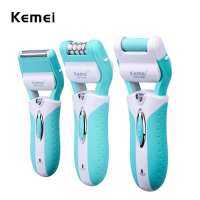 Kemei 3in1​ เครื่องถอนขน​ เครื่องกำจัดขน เครื่องโกนขน​ เครื่องขัดส้นเท้า​ เปลี่ยน​ได้​  3 หัว พร้อมไฟฉายในตัว​ ชาร์จ​ไฟไร้สาย รุ่น KM-6198B