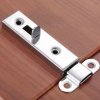 1pc Barn Sliding Door Window Security Bolt Button Open Lock Latch with Screws Silver Metal Home Bedroom Garages Hardware 61x16mm