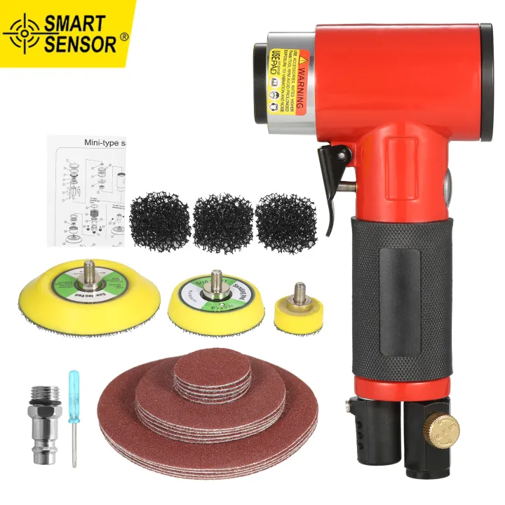 Smart Sensor Mini Air Sander with 1/2/3 Inch Sand Disks Random Orbital