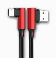 ไมโคร USB ชนิดข้อศอก90องศาคู่สายชาร์จ C,สายไฟสำหรับเล่นเกม iPhone Samsung HuaWei