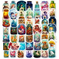 10/30/50PCS INS Style Bottle World Cartoon Stickers Aesthetic DIY Kids Scrapbook Luggage Cute Girl Gradient Sticker Decals Toy Stickers