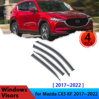 รถด้านข้าง Windows Visors สำหรับ Mazda CX5 KF CX-5 CX 5 2017 ~ 2022อุปกรณ์เสริม Deflectors Rain Eyebrow Guards Sun Visor ควันสติกเกอร์