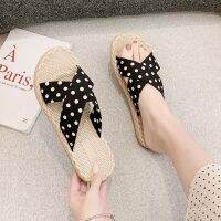 Black Polka Dots Slip Sandals Size 36-40 for Women