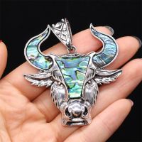 ZZOOI New Punk Bull Head Antique Silver Color Plated Pendant for Jewelry Making DIY Handmade Vintage Necklace Gift for Man