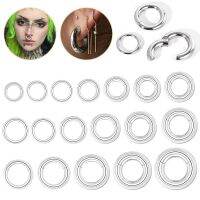 ZS 1PC Large Size Hoop Earring 316L Stainless Steel Ear Gauges Plugs Punk Septum Nose Rings 2/4/6/8/10/12G BCR Body Piercings Body jewellery