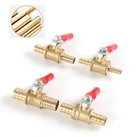 red handle small Valve 6mm-12mm Hose Barb Inline Brass Water Oil Air Gas Fuel Line Shutoff Ball Valve Pipe Fittings Plumbing Valves