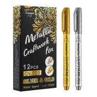 【cw】 Permanent Metallic Pens Gold Paint for Paper Glass Fabric Tire Marking Stationery ！