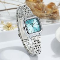 ⌚ นาฬิกาแฟชั่น⌚ 2021 new trend of the steel with ms calibration time square contracted cute female table quartz watches