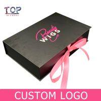 Custom Logo Wigs Box with Satin Human Hair Makeup Scarf Flip Cardboard Beauty Box Packaging