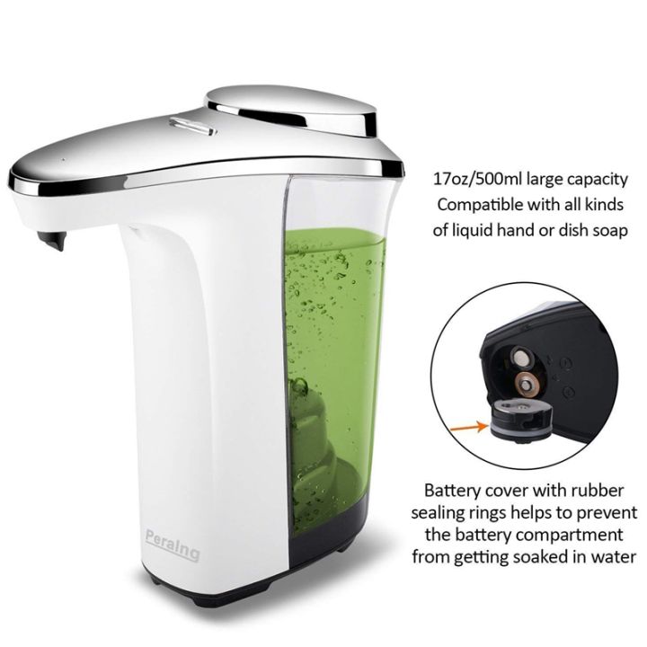 automatic-soap-dispenser-compact-sensor-pump-adjustable-soap-dispensing-volume-control-battery-operated-17oz-500ml-for-kitchen-bathroom