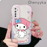 เคส Chenyyka สำหรับ Realme 6 Pro 6S Narzo เคสการ์ตูนน่ารักสีชมพูเมโลดี้เนื้อครีมเคสโทรศัพท์โปร่งใสขอบคลื่นมีในสต็อกเหมาะสำหรับเด็กชายและเด็กหญิงเคสกันกระแทกเคสซิลิโคนอ่อนชัดเจน