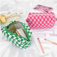 Portable Cosmetic Bag Travel Cosmetic Bag Plaid Cosmetic Bag Green Cosmetic Bag Cosmetic Bag