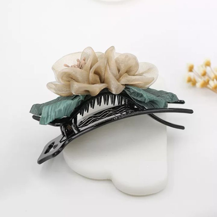 new-flower-silk-yarn-cloth-art-duck-beak-three-tooth-clip-pan-hair-clip-pan-hair-clip-fashion-exquisite-headdress