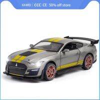 1:32 GT500ฟอร์ดมัสแตงเชลบี้ซูเปอร์คาร์จำลองสูงโมเดลรถโลหะผสมดึงถอยหลังรถยนต์ของเล่นเด็กของขวัญให้เพื่อนสำหรับเด็ก4สำหรับเปิดประตู