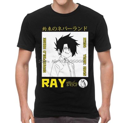 เสื้อยืดแขนสั้น พิมพ์ลายกราฟิก Neverland Ray Yakusoku No Neverland สําหรับผู้ชาย