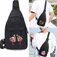 Tas Dada Kanvas Tas Pinggang Tas Sabuk Wanita Tas Gelandangan Fashion Pria Dompet Travel Luar Ruangan Gambar Cetak Flamingo Tas Pinggang Saku Dompet Ponsel