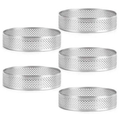 Circular Tart Rings with Holes Stainless Steel Fruit Pie Quiches Cake Mousse Mold Kitchen Baking Mould
