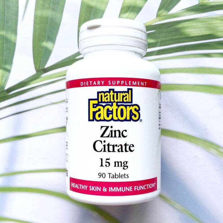 ซิงค์ ซิเตรต Zinc Citrate 15 mg 90 Tablets (Natural Factors®) Lazada