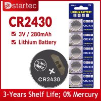 CR2430ใหม่ถ่านลิเธียม CR 2430 DL2430 280Mah แบตเตอรี่กระดุมสำหรับเหรียญที่ห้อยกุญแจนาฬิกาปลุกนาฬกิกาข้อมือรีโมทคอนโทรล