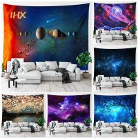 Galaxy Space Tapestry Wall Hanging Kawaii Room Decor Boho Hippie Mandala Abstract Aesthetics Tapestry Bedroom Home Decoration Knitting  Crochet