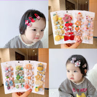 【CW】5pcsset Baby Girls Sweet Cute Hairpins Flower Bow Hair Pin for Children Mini Soft Hair Clips Kids Headwear Styling Accessories