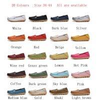 Women Summer Flat Loafers Genuine Leather Casual Soft Nurse Shoes Big Size 44