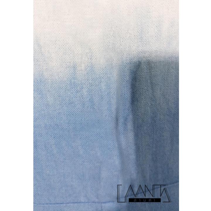 laanta-ชุดจั๊มสูทขาสั้น-มัดย้อมคราม-indigo-tie-dye
