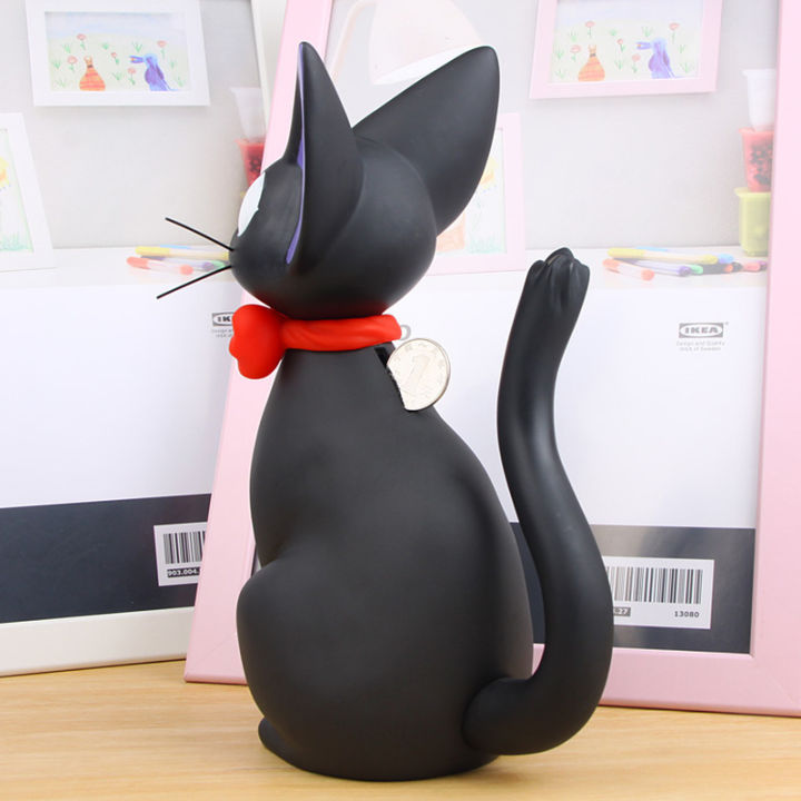 แมวดำแอ็คชั่นอะนิเมะ-kiki-บริการจัดส่งสัตว์กล่องเงินเหรียญธนาคารกระปุกออมสินรุ่นตุ๊กตาเครื่องประดับเด็กของขวัญของเล่น