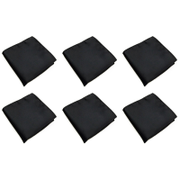 6X Mens Pocket Hanky Plain Color Wedding Party Square Hankerchief (Black)