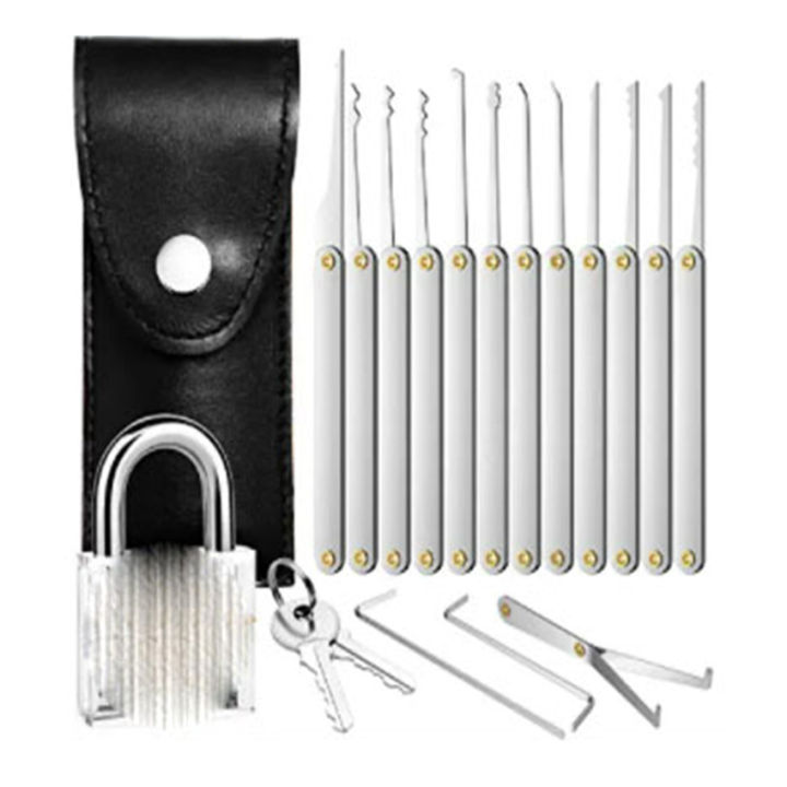 17pcs-ล็อค-pick-set-กุญแจโปร่งใสปลดล็อกชุดเครื่องมือ-locksmith-practice-เครื่องมืออุปกรณ์เสริม-home-improvement-hardware