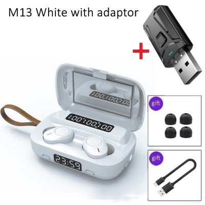 TWS Earphon Air Wireless Earbud Pod IPX7 Waterproof Bluetooth Headset with Makeup Mirror Flashlight Clock USB Key for TV Music